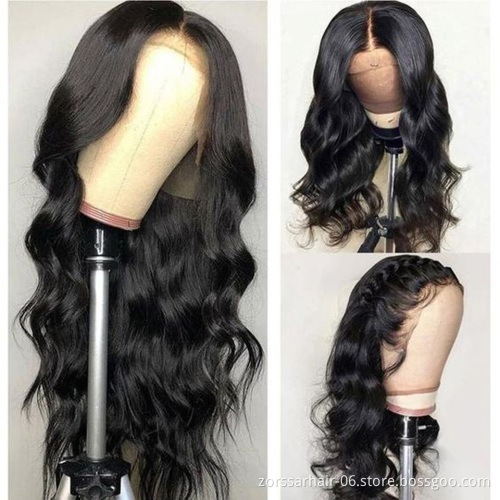 13*4 Body Wave Glueless Swiss Lace Frontal Wigs Raw Indian Human Hair Lace Wigs Virgin Cuticle Aligned Body Wave Lace Front Wig